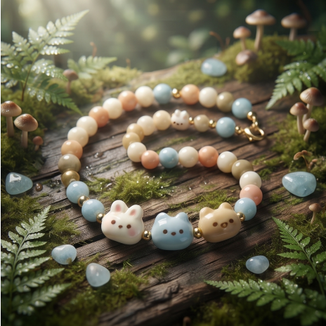 Pastel Animal Friends Beaded Bracelet