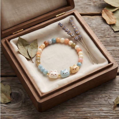 Pastel Animal Friends Beaded Bracelet