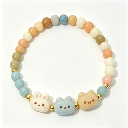 Pastel Animal Friends Beaded Bracelet