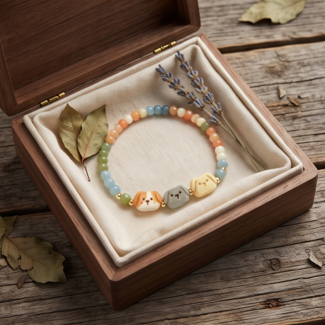 Playful Puppy Beaded Bracelet
