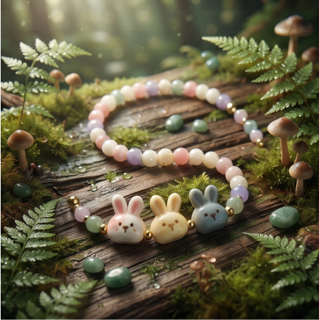 Pastel Bunny Beaded Bracelet