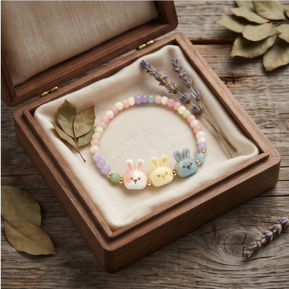 Pastel Bunny Beaded Bracelet