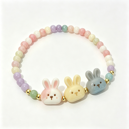 Pastel Bunny Beaded Bracelet