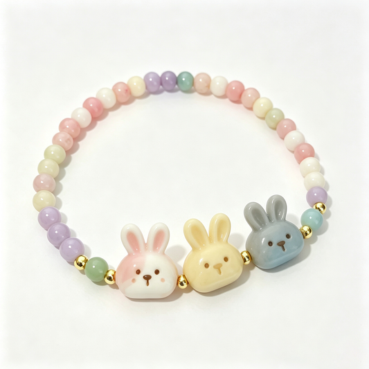 Pastel Bunny Beaded Bracelet