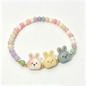 Pastel Bunny Beaded Bracelet