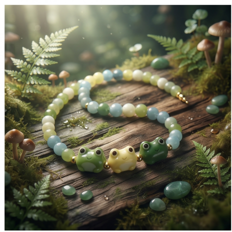 Cheerful Frog Beaded Bracelet