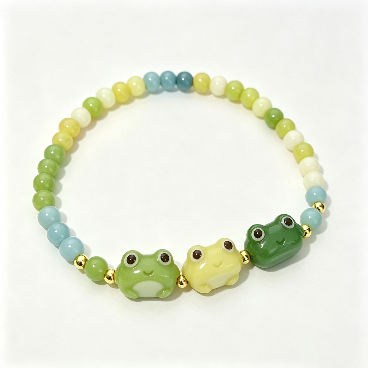 Cheerful Frog Beaded Bracelet