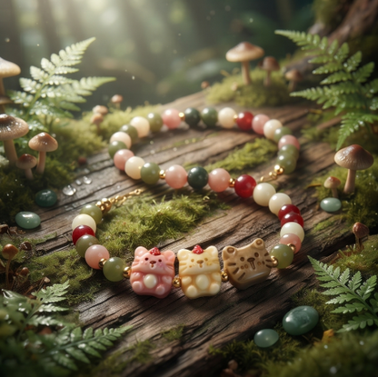 Strawberry Bear Beaded Bracelet