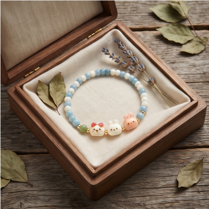 Pastel Animal Friends Beaded Bracelet