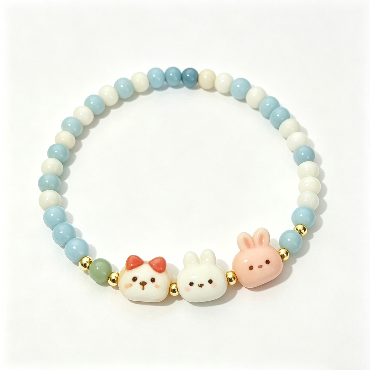 Pastel Animal Friends Beaded Bracelet