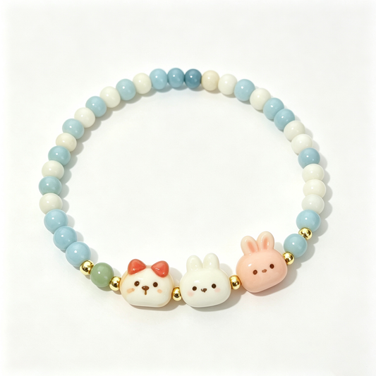 Pastel Animal Friends Beaded Bracelet